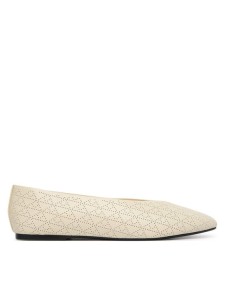 Calvin Klein Baleriny Square Ballerina Aop Lth HW0HW02936 Beżowy