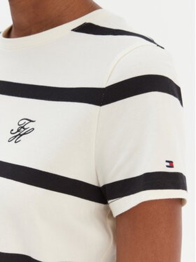 Tommy Hilfiger T-Shirt Script WW0WW47809 Beżowy Regular Fit