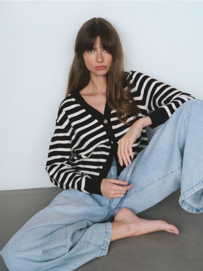 Kardigan z wiskozą - wielobarwny