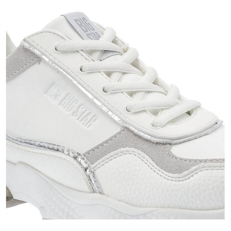 Białe Sneakersy Big Star Damskie Stylowe Półbuty
