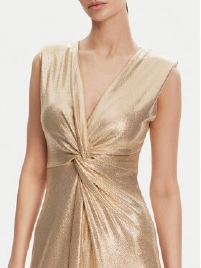 Rinascimento Sukienka wieczorowa CFC0019899002 Złoty Regular Fit