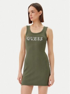 Guess Sukienka codzienna V5GK06 K8RT2 Zielony Slim Fit