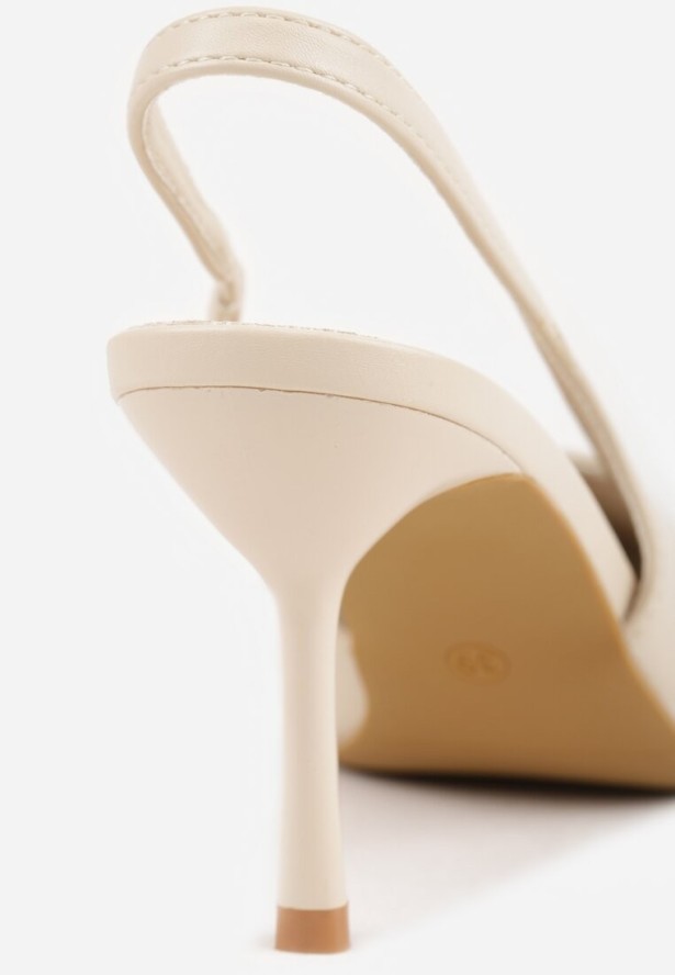 Beżowe Sandały Vices Slingback na Obcasie Tilarina