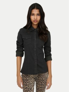 ONLY Koszula jeansowa Sasia 15352339 Czarny Slim Fit