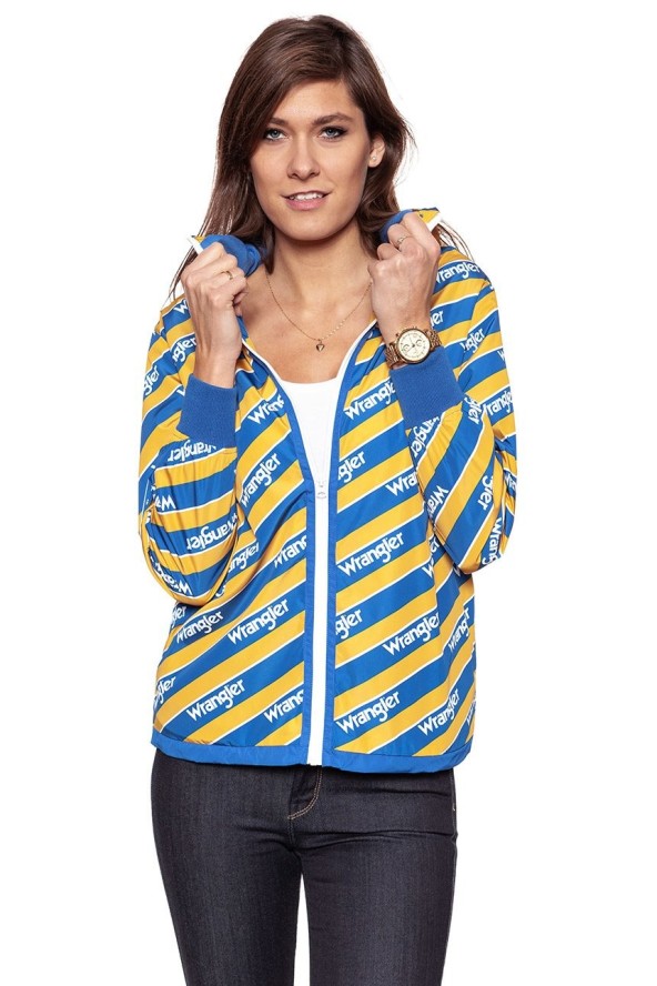 DAMSKA KURTKA PRZEJŚCIOWA WRANGLER B&Y WINDBREAKER AMBER YELLOW W405RV9UY 112128704