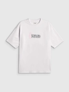 T-shirt loose z nadrukiem damski 4F 4FRSS26TTSHF4022