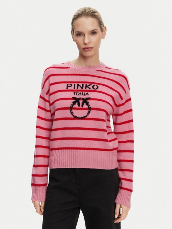 PINKO Sweter 104679 A2EV ORZ Różowy Regular Fit
