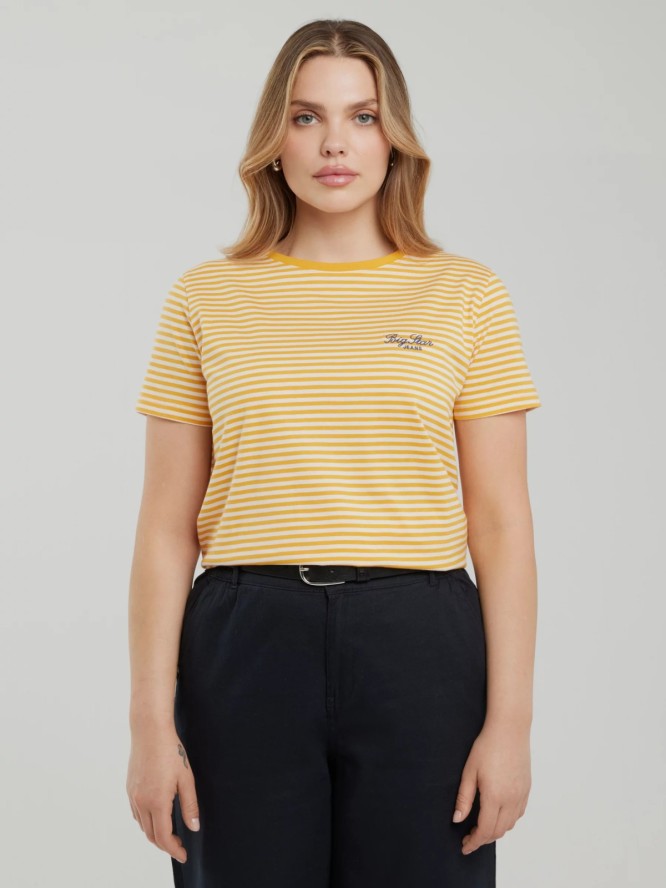 Koszulka damska w paski żółto-biała Zenaida 703