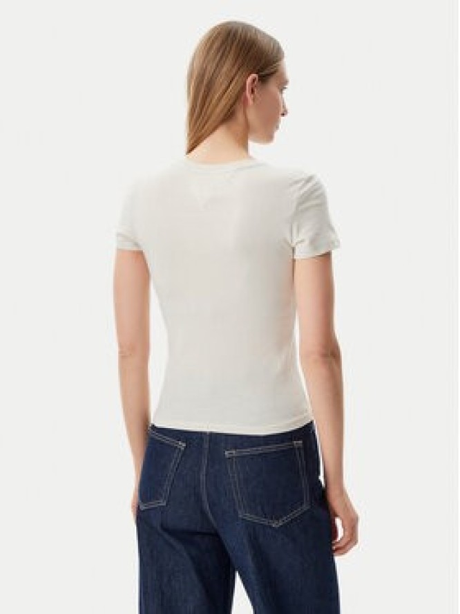 Tommy Jeans T-Shirt DW0DW20459 Beżowy Slim Fit