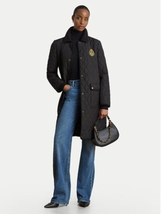 LAUREN RALPH LAUREN Kurtka przejściowa Crested 3/4 Quilt 297P18059001 Czarny Regular Fit