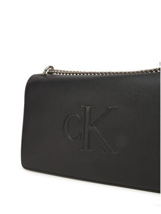 Calvin Klein Jeans Torebka Sculpted Ew Flap Conv Chain LV04K3035G Czarny
