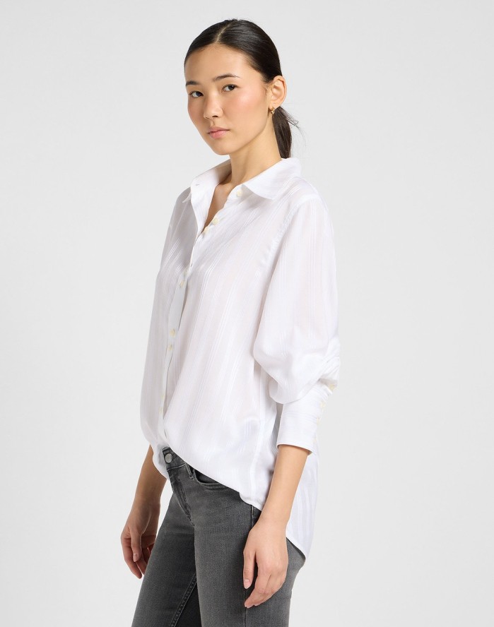 DAMSKA KOSZULA LEE BALLOON SLEEVE SHIRT BRIGHT WHITE 112371015