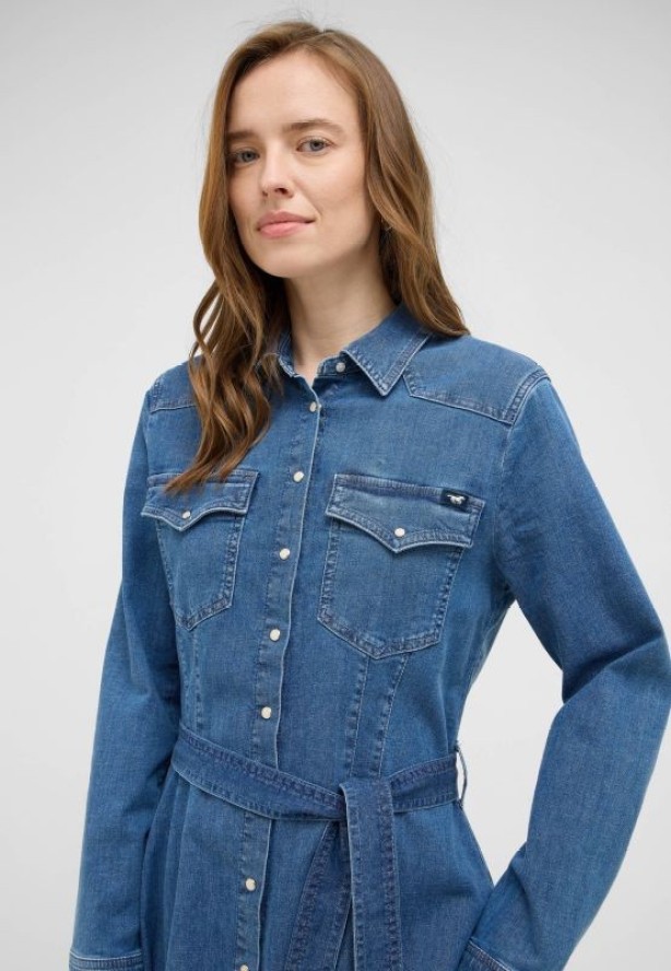 Damska Sukienka Mustang Style Elisa Denim Dress Denim Blue 1016938 5000 680