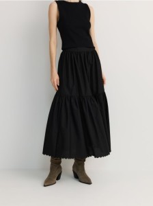 Spódnica maxi z bawełną - czarny