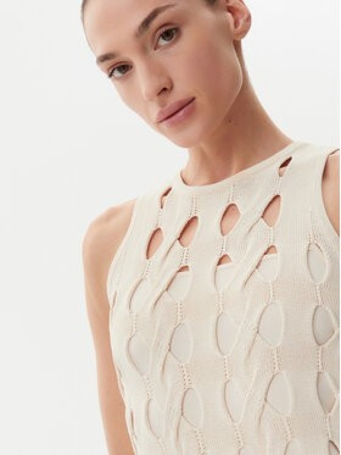 PINKO Sukienka dzianinowa Allan 105190 A2LW Beżowy Regular Fit