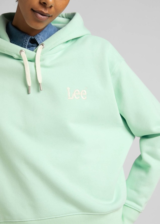 LEE ESSENTIAL HOODIE DAMSKA BLUZA LOGO SEAGLASS L53PLJ40 112320679