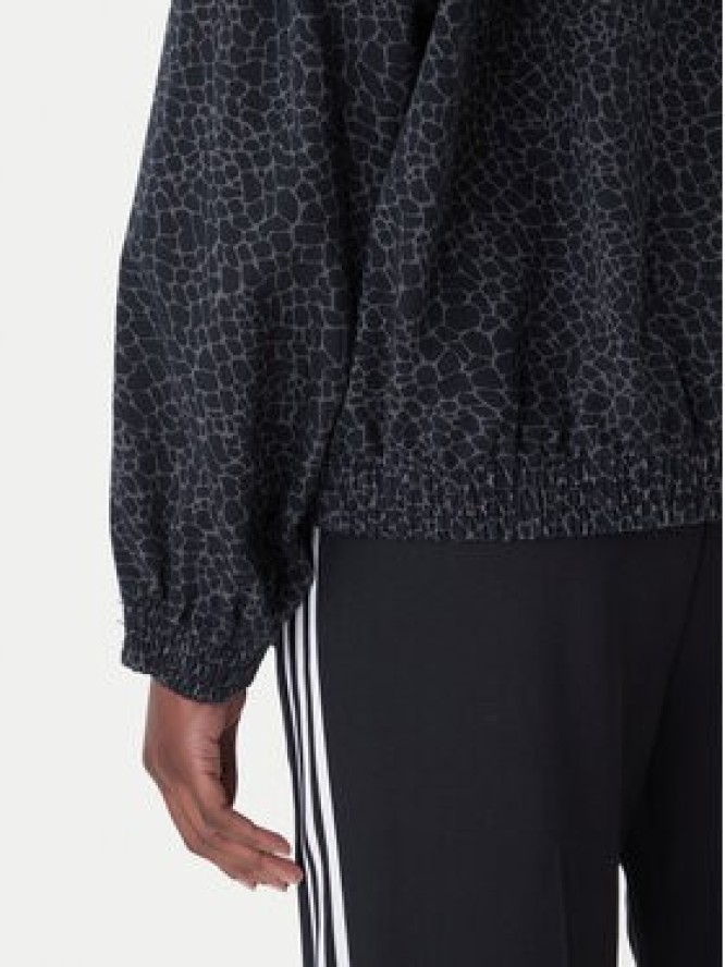 adidas Kurtka jeansowa Firebird Aop KD8809 Szary Oversize