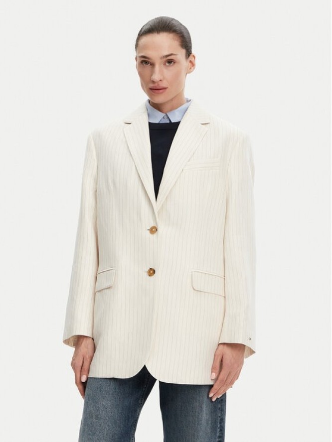 Tommy Hilfiger Marynarka WW0WW46167 Beżowy Relaxed Fit