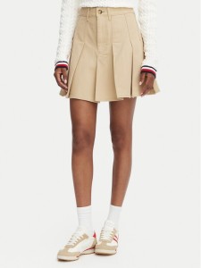 Tommy Jeans Spódnica plisowana DW0DW23149 Beżowy Regular Fit