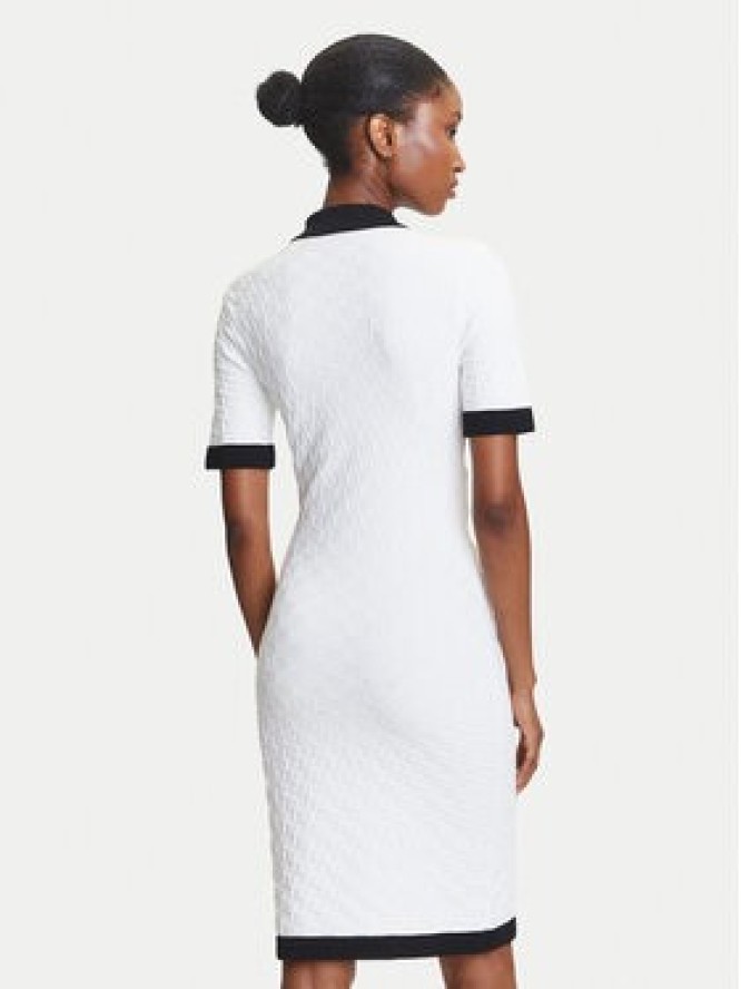 KARL LAGERFELD Sukienka dzianinowa A3W13036 Écru Slim Fit