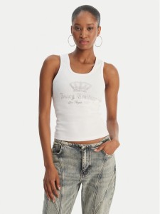 Juicy Couture Top Gothic Crown JCBLV126807 Biały Slim Fit