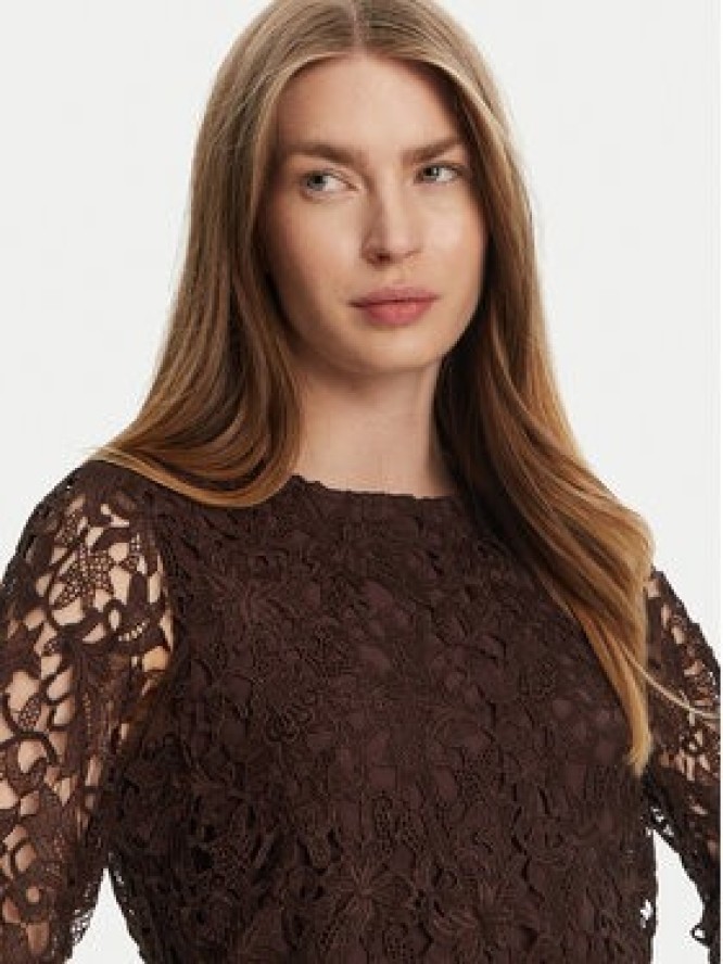 Bruuns Bazaar Bluzka Sago Wini BBW4516 Brązowy Slim Fit