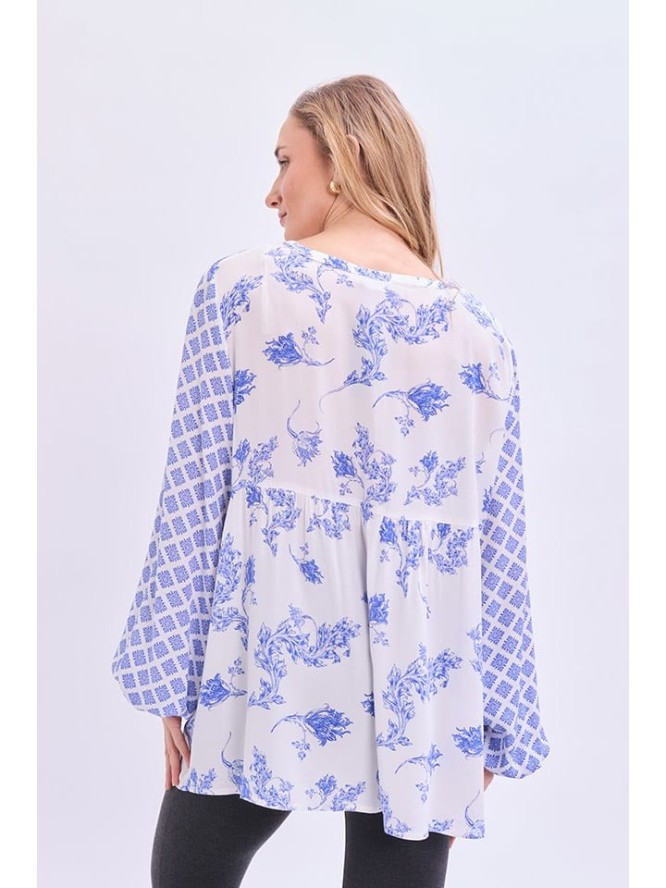 Marks & Spencer Bluzka w kolorze biało-niebieskim rozmiar: 42