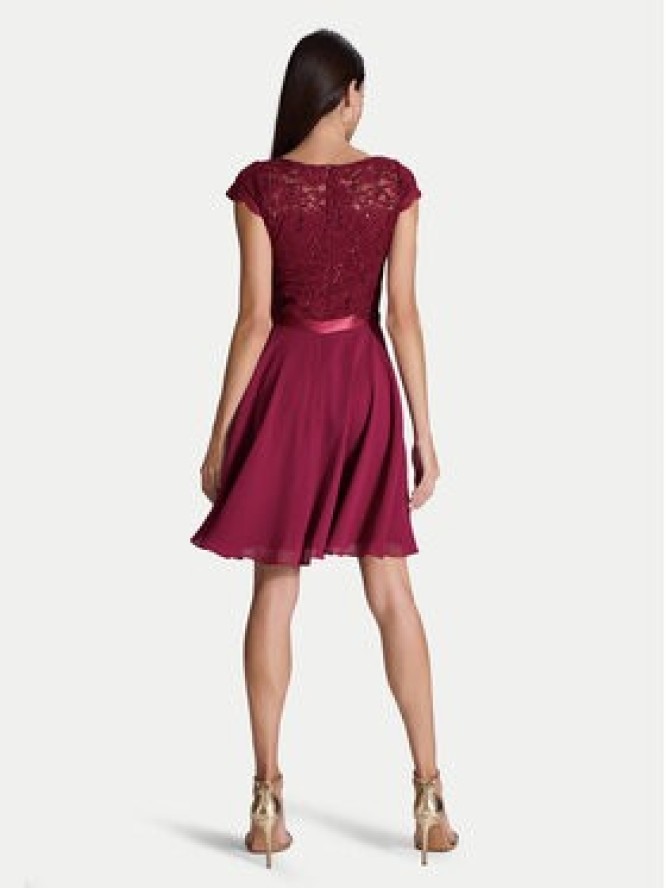 Swing Sukienka koktajlowa 77760510 Bordowy Regular Fit