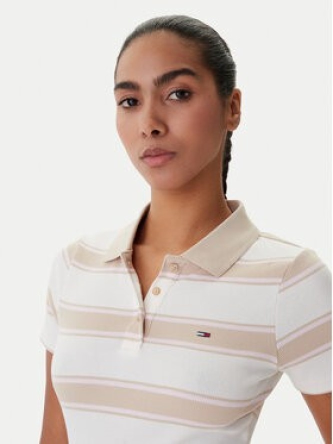 Tommy Jeans Polo DW0DW22327 Beżowy Slim Fit