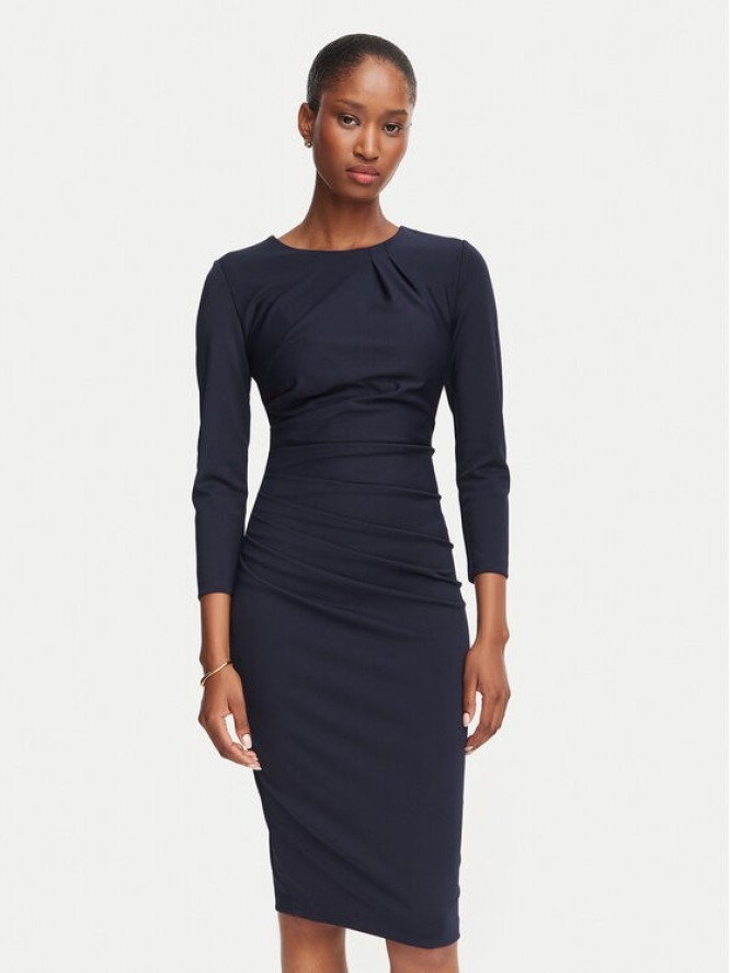 Rinascimento Sukienka koktajlowa CFC0130327003 Granatowy Slim Fit