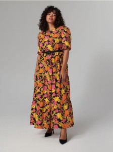 Sukienka maxi ze wzorem - czarny