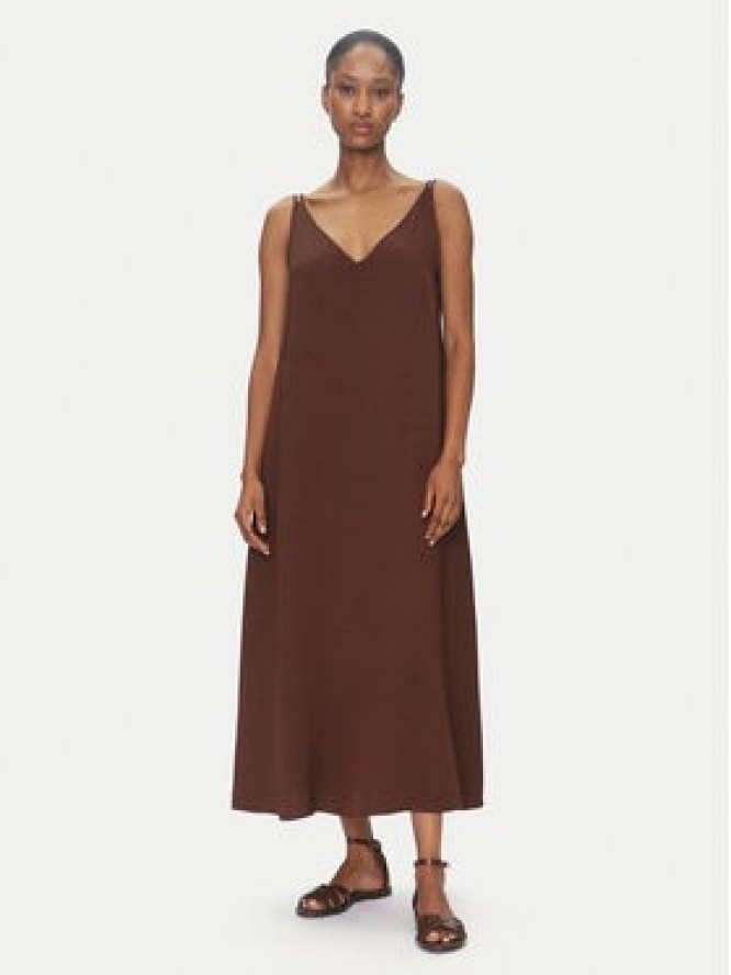 ViCOLO Sukienka letnia TD0758 Brązowy Regular Fit