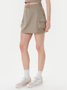 Guess Spódnica mini V5YD04 KCX42 Zielony Regular Fit