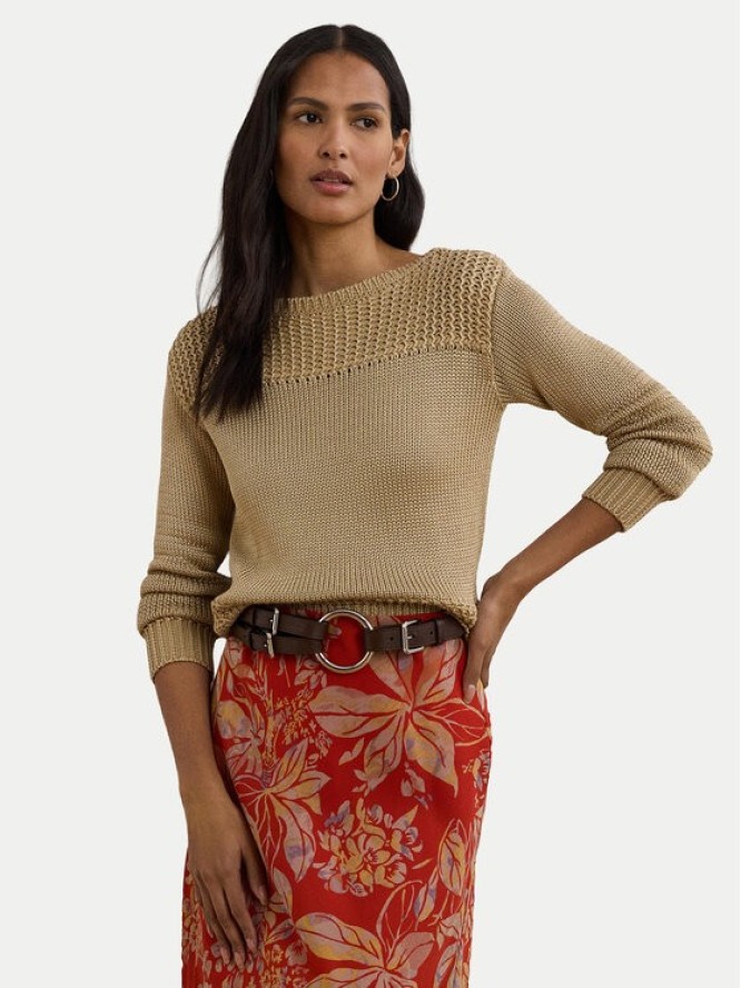 LAUREN RALPH LAUREN Sweter 200909317005 Beżowy Relaxed Fit