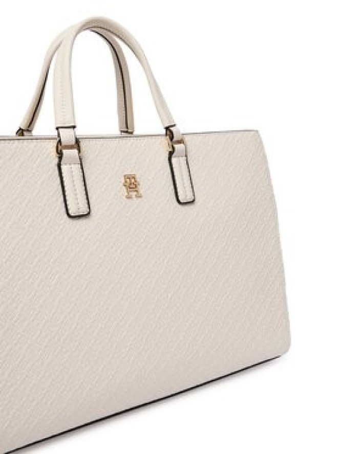 Tommy Hilfiger Torebka Th Daily Satchel Mono AW0AW18418 Écru