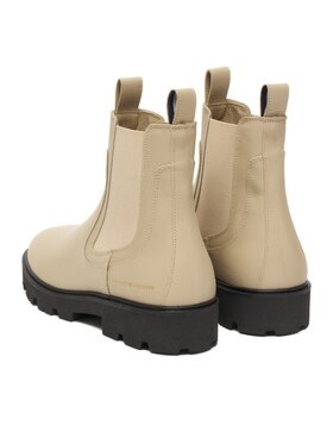 Tommy Hilfiger Sztyblety Lthr Low Chelsea FW0FW08775 Écru