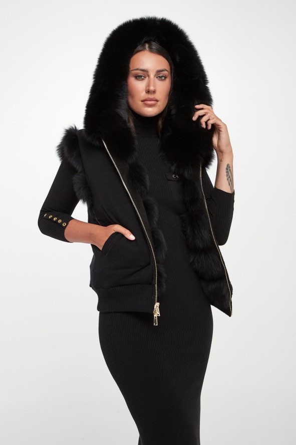 Kamizelka damska futrzana dwustronna z lisa SUPREMA