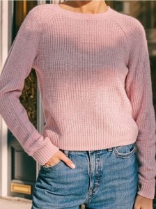 Basic sweter z długimi rękawami - różowy