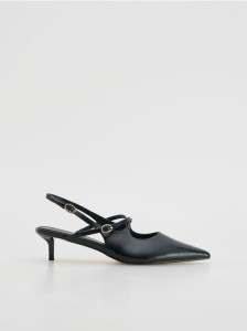 Czółenka na obcasie kitten - czarny