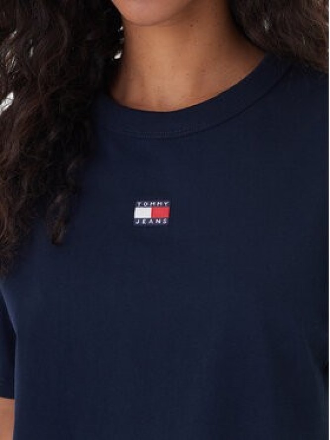 Tommy Jeans T-Shirt Badge DW0DW22202 Granatowy Boxy Fit
