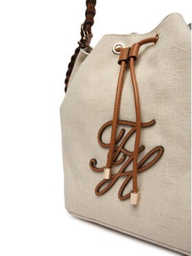 Tommy Hilfiger Torebka Th Elev Summer Bucket Canvas AW0AW18631 Beżowy