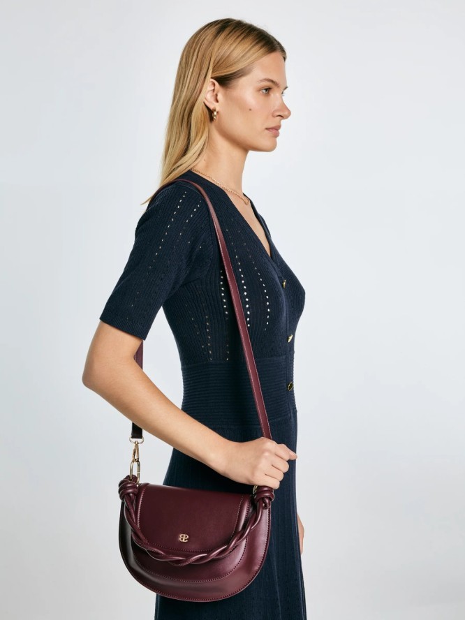 Torebka damska do ręki z dodatkowym paskiem bordowa Francisa 604