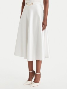 Elisabetta Franchi Spódnica midi GO-156-61E2-V320 Biały Regular Fit
