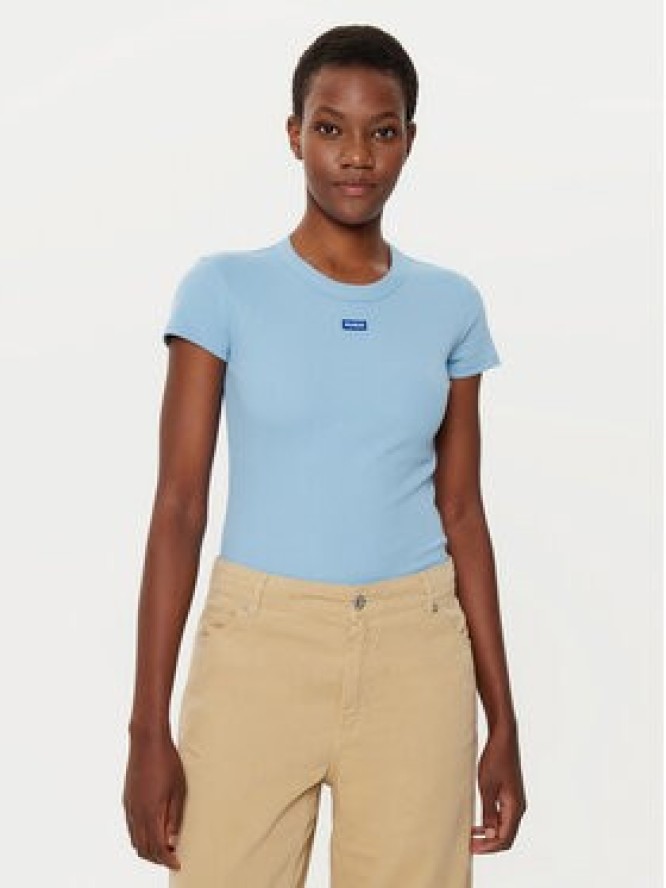 HUGO T-Shirt Easy 50523924 Niebieski Slim Fit