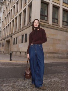 Jeansy balloon fit - granatowy