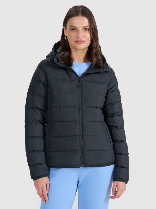 4F Kurtka puchowa z wypełnieniem naturalnym damska - czarna XXL