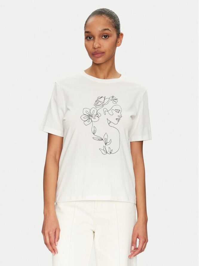 Vila T-Shirt Sybil 14108062 Biały Regular Fit