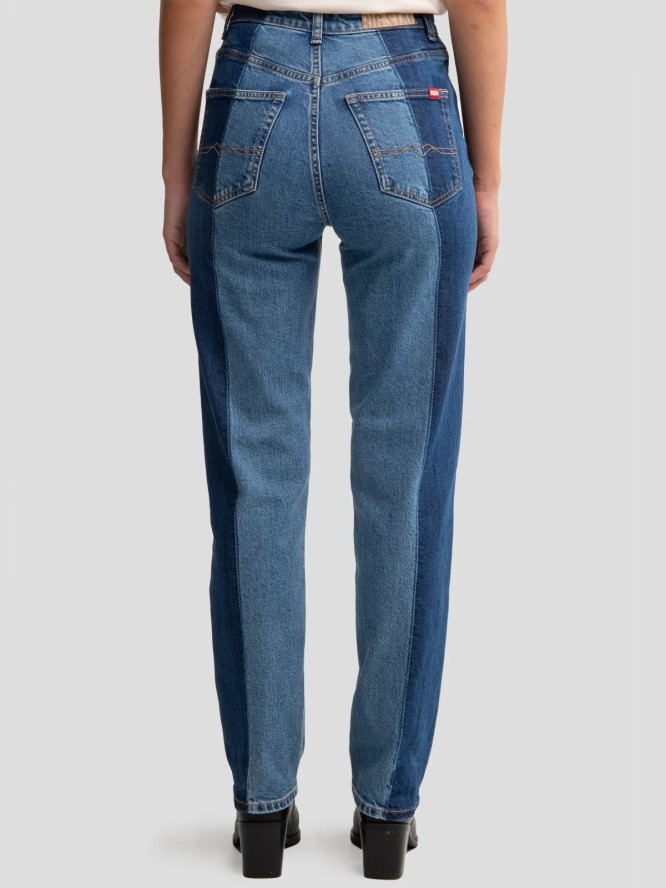 Jeansy damskie dwukolorowe niebieskie Avril 491