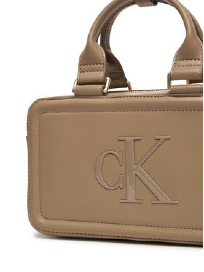 Calvin Klein Torebka Bold Ck Elongated Mini Tote LV04F3411G Beżowy