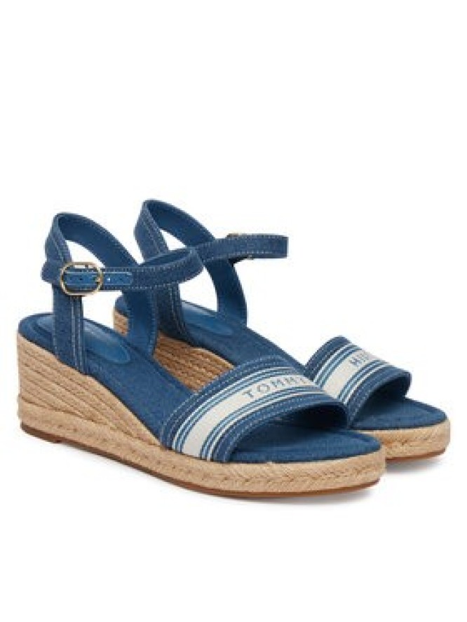 Tommy Hilfiger Espadryle Mid Wedge Espad Webbing FW0FW09230 Niebieski
